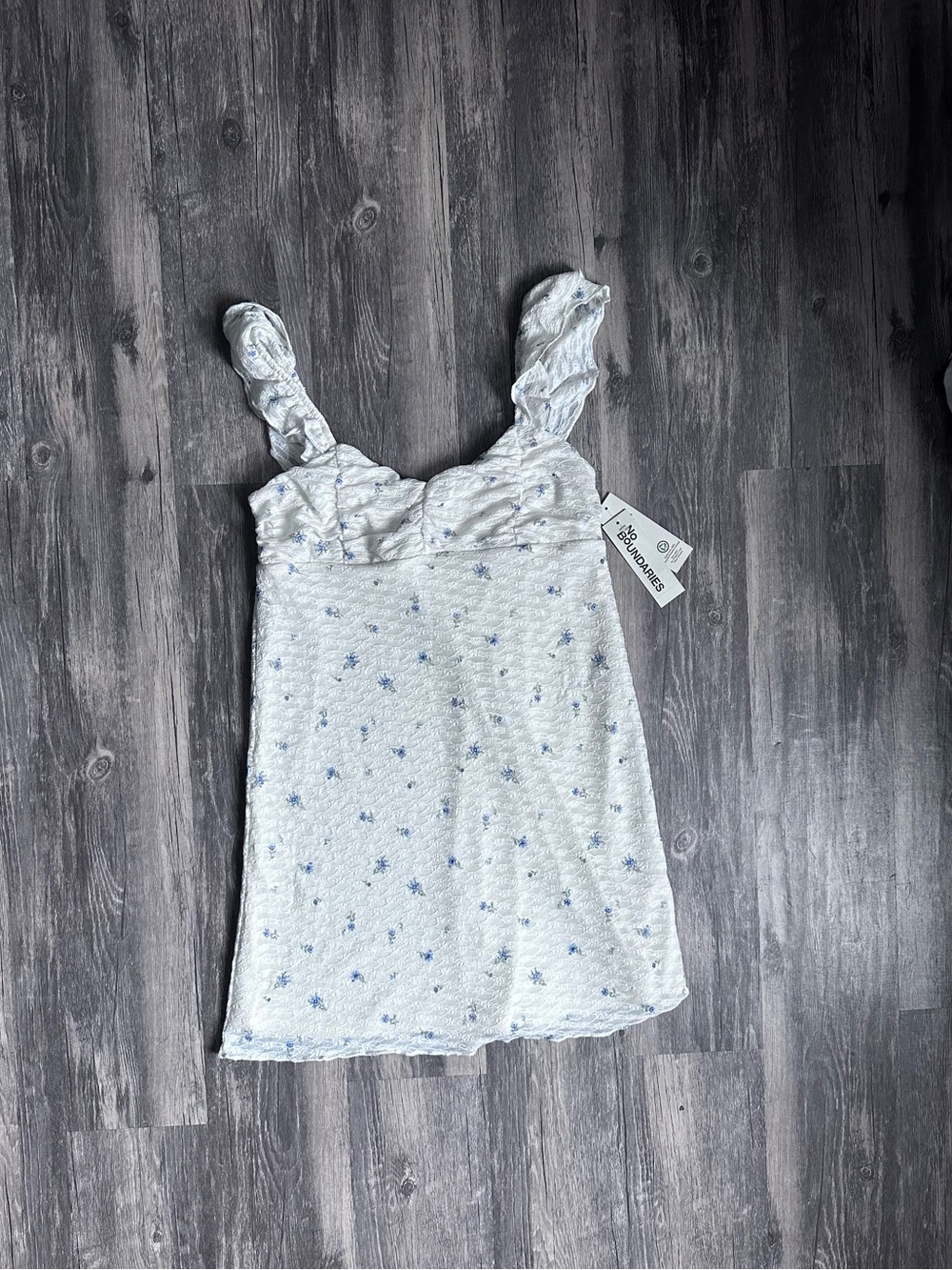 No Boundaries Double Ruffle Ruched Mini Dress Women's Size Medium